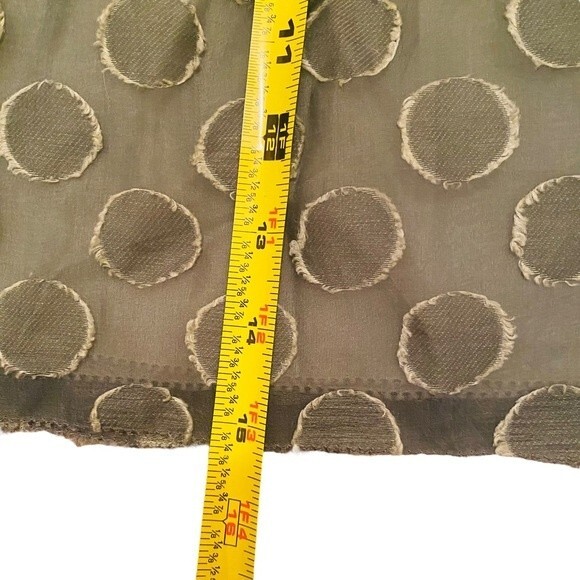 J Crew Womens 00 Army Green Textured Polka-dot Silk and Linen Pull on Mini Skirt - Picture 5 of 6